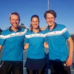 Aspire Tennis coaching team: Ross Johnson, Karis Ryan, Sam Maxwell